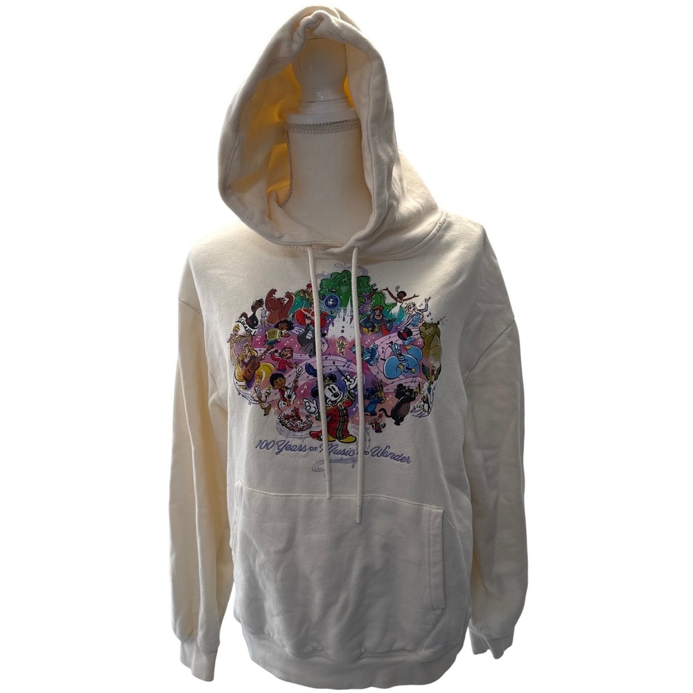 Disney Hoodie 100 Years of Magic Music Embroidered Pixar Womens Sweatshirt Large